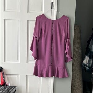 White House Black Market Mauve Dress with Bell Sleeves